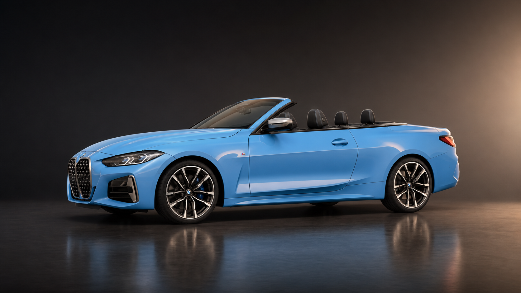 BMW M440i Convertible 2022 with sky blue wrap full vehicle
